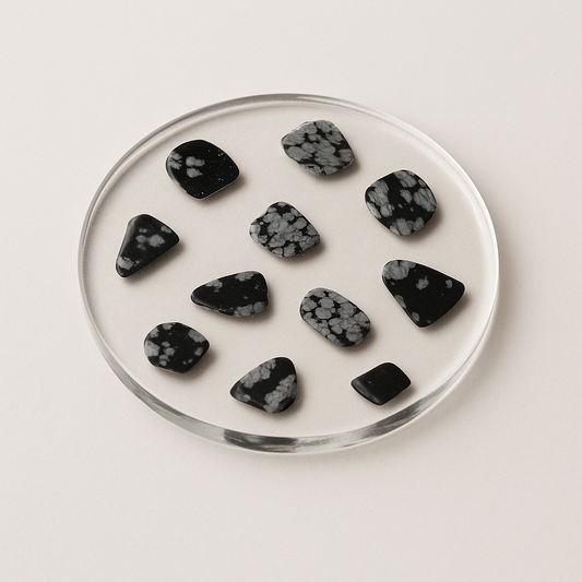 Snowflake Obsidian Crystal Coaster